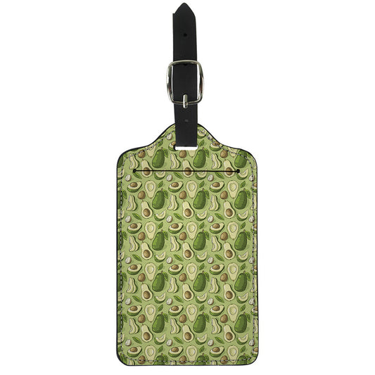 Cartoon Avocado Pattern Print Luggage Tag