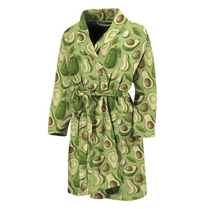 Cartoon Avocado Pattern Print Men's Bathrobe