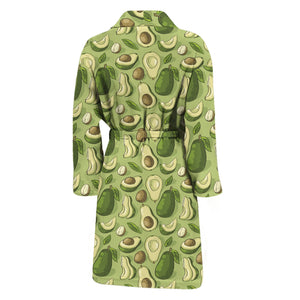 Cartoon Avocado Pattern Print Men's Bathrobe