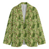 Cartoon Avocado Pattern Print Men's Blazer