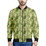 Cartoon Avocado Pattern Print Men's Bomber Jacket