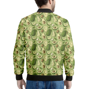 Cartoon Avocado Pattern Print Men's Bomber Jacket