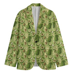 Cartoon Avocado Pattern Print Men's Cotton Blazer