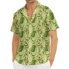 Cartoon Avocado Pattern Print Men's Deep V-Neck Shirt