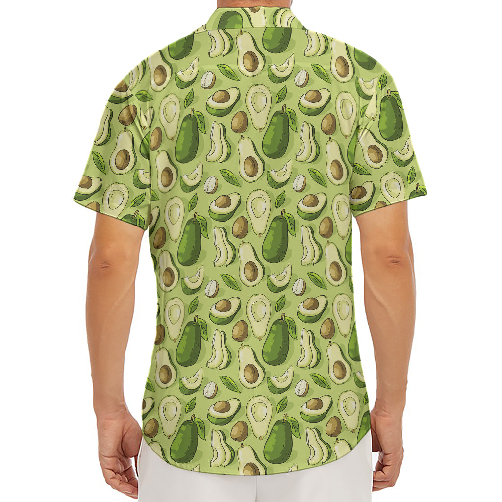 Cartoon Avocado Pattern Print Men's Deep V-Neck Shirt