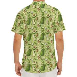 Cartoon Avocado Pattern Print Men's Deep V-Neck Shirt