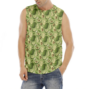 Cartoon Avocado Pattern Print Men's Fitness Tank Top