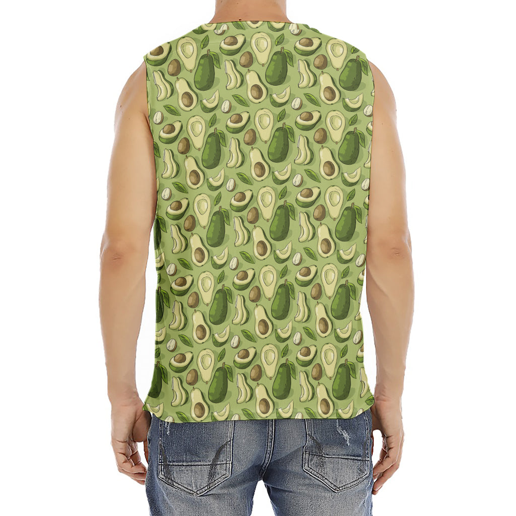 Cartoon Avocado Pattern Print Men's Fitness Tank Top