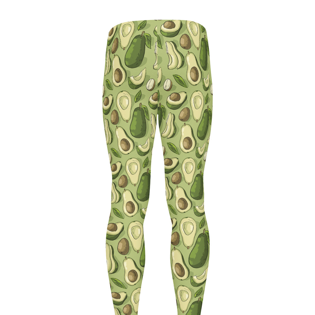 Cartoon Avocado Pattern Print Men's leggings