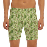 Cartoon Avocado Pattern Print Men's Long Boxer Briefs