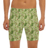 Cartoon Avocado Pattern Print Men's Long Boxer Briefs