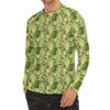 Cartoon Avocado Pattern Print Men's Long Sleeve Rash Guard