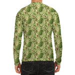 Cartoon Avocado Pattern Print Men's Long Sleeve Rash Guard