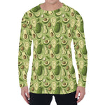 Cartoon Avocado Pattern Print Men's Long Sleeve T-Shirt