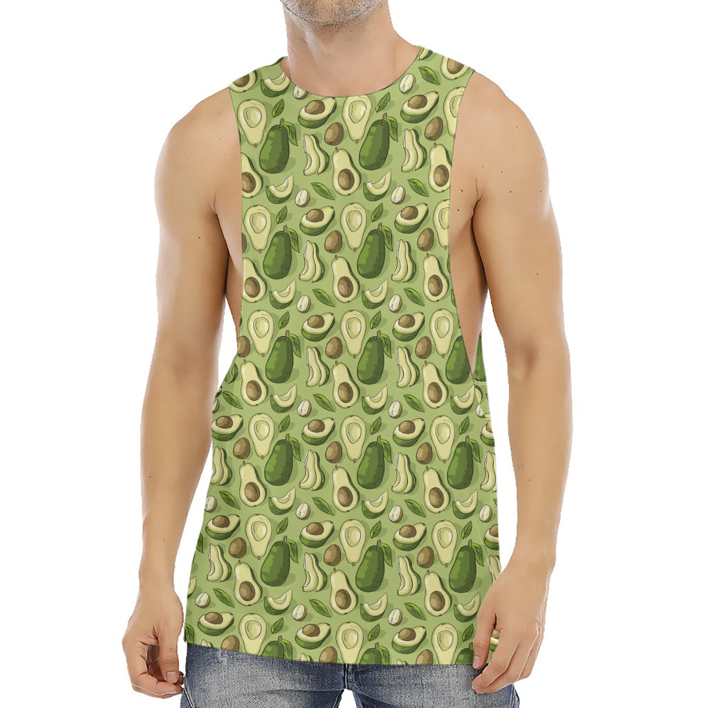 Cartoon Avocado Pattern Print Men's Muscle Tank Top