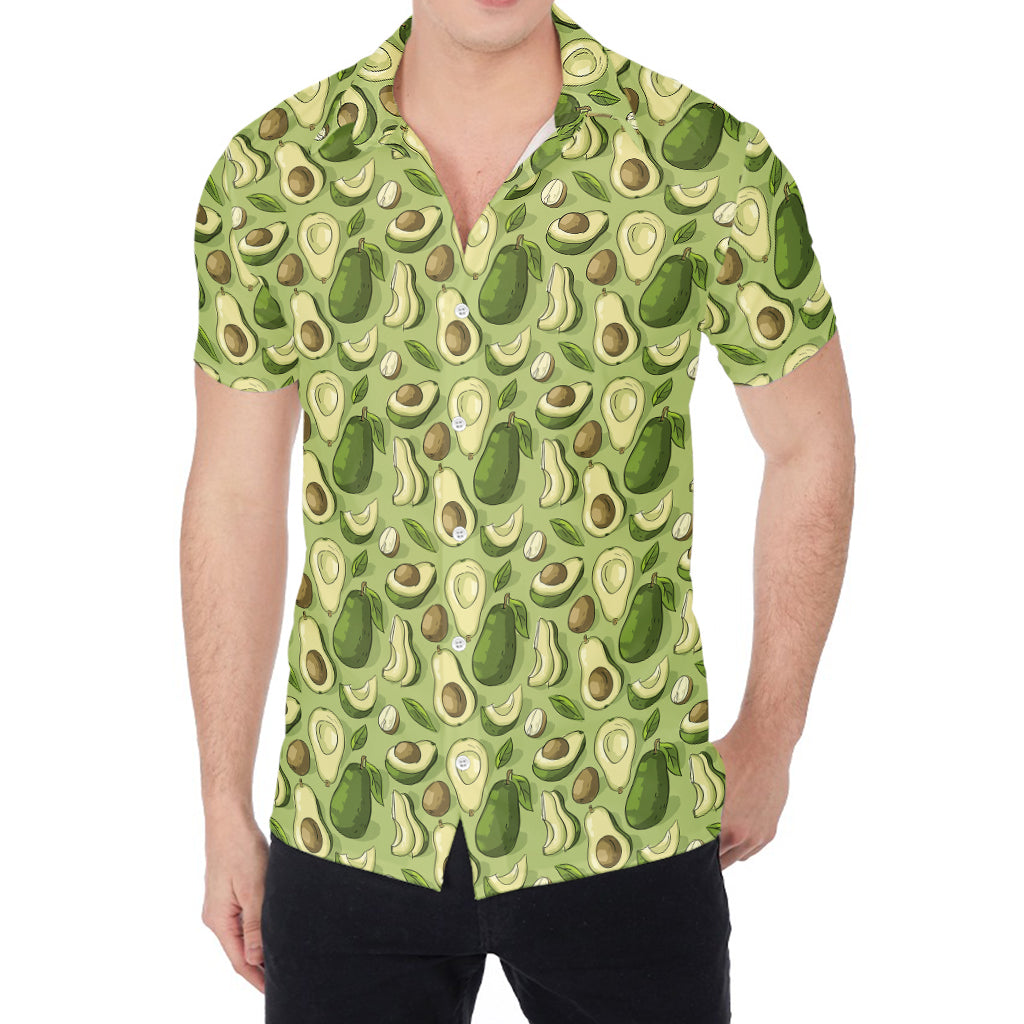 Cartoon Avocado Pattern Print Men's Shirt