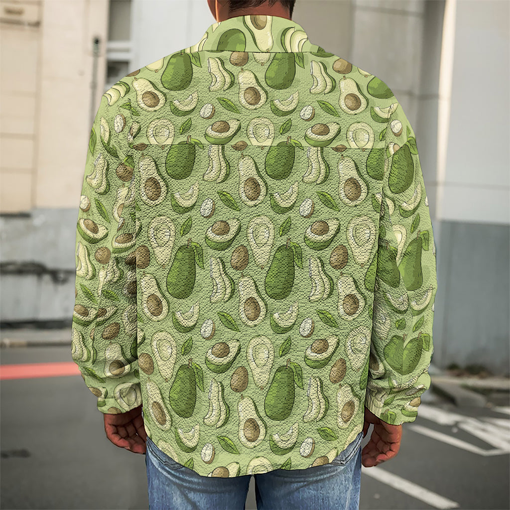 Cartoon Avocado Pattern Print Men's Shirt Jacket