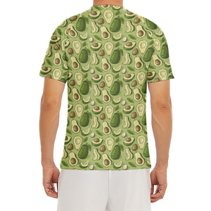 Cartoon Avocado Pattern Print Men's Short Sleeve Rash Guard