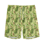 Cartoon Avocado Pattern Print Men's Sports Shorts