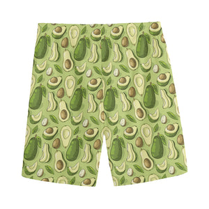 Cartoon Avocado Pattern Print Men's Sports Shorts