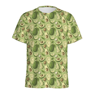 Cartoon Avocado Pattern Print Men's Sports T-Shirt