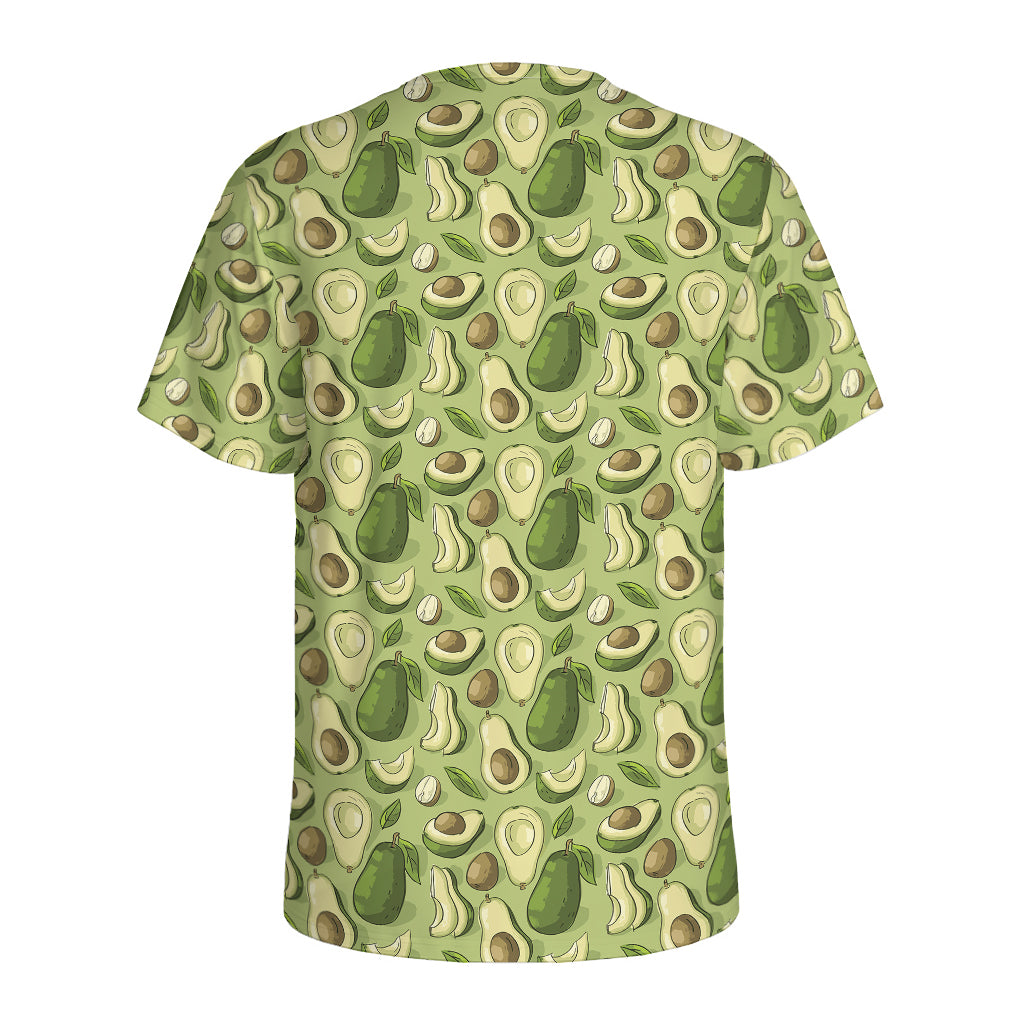 Cartoon Avocado Pattern Print Men's Sports T-Shirt