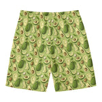 Cartoon Avocado Pattern Print Men's Swim Trunks