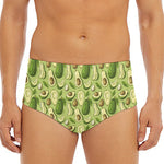 Cartoon Avocado Pattern Print Men's Triangle Swim Briefs