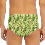 Cartoon Avocado Pattern Print Men's Triangle Swim Briefs