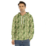 Cartoon Avocado Pattern Print Men's Velvet Pullover Hoodie