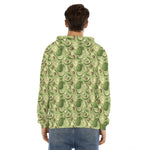 Cartoon Avocado Pattern Print Men's Velvet Pullover Hoodie