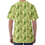 Cartoon Avocado Pattern Print Men's Velvet T-Shirt