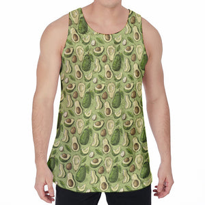 Cartoon Avocado Pattern Print Men's Velvet Tank Top