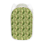 Cartoon Avocado Pattern Print Mesh Laundry Hamper