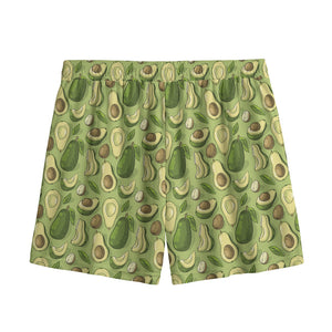 Cartoon Avocado Pattern Print Mesh Shorts