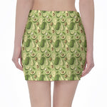 Cartoon Avocado Pattern Print Pencil Mini Skirt