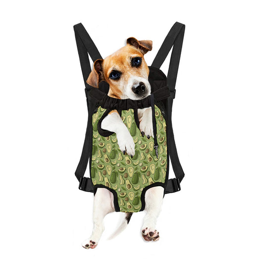 Cartoon Avocado Pattern Print Pet Carrier Backpack