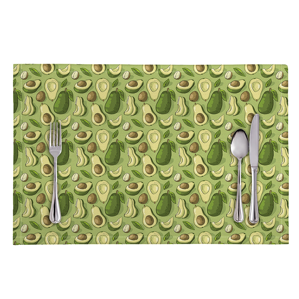 Cartoon Avocado Pattern Print Placemat