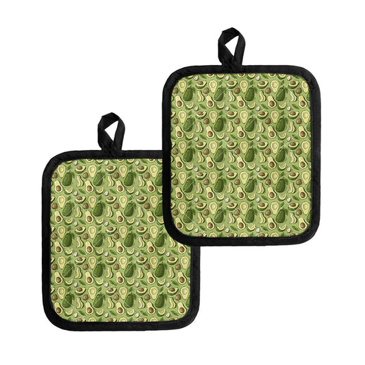 Cartoon Avocado Pattern Print Pot Holders