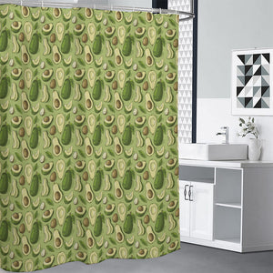 Cartoon Avocado Pattern Print Premium Shower Curtain