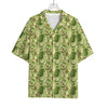 Cartoon Avocado Pattern Print Rayon Hawaiian Shirt