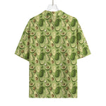 Cartoon Avocado Pattern Print Rayon Hawaiian Shirt