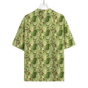 Cartoon Avocado Pattern Print Rayon Hawaiian Shirt