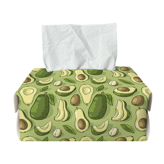 Cartoon Avocado Pattern Print Rectangle Tissue Box Cover