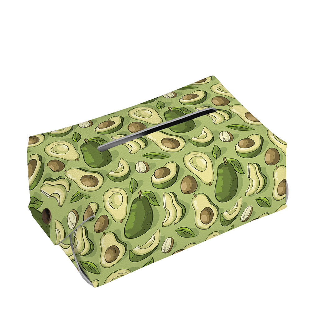 Cartoon Avocado Pattern Print Rectangle Tissue Box Cover