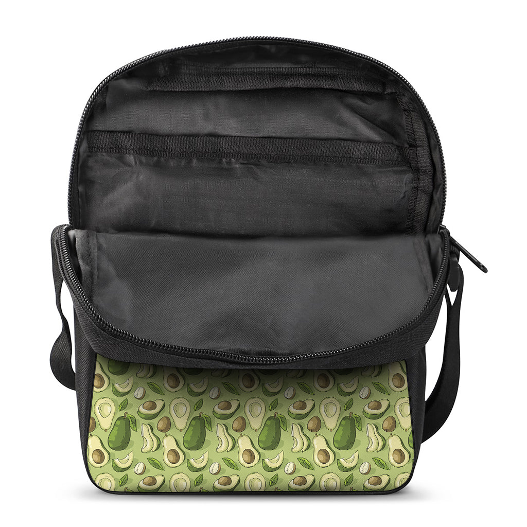 Cartoon Avocado Pattern Print Rectangular Crossbody Bag