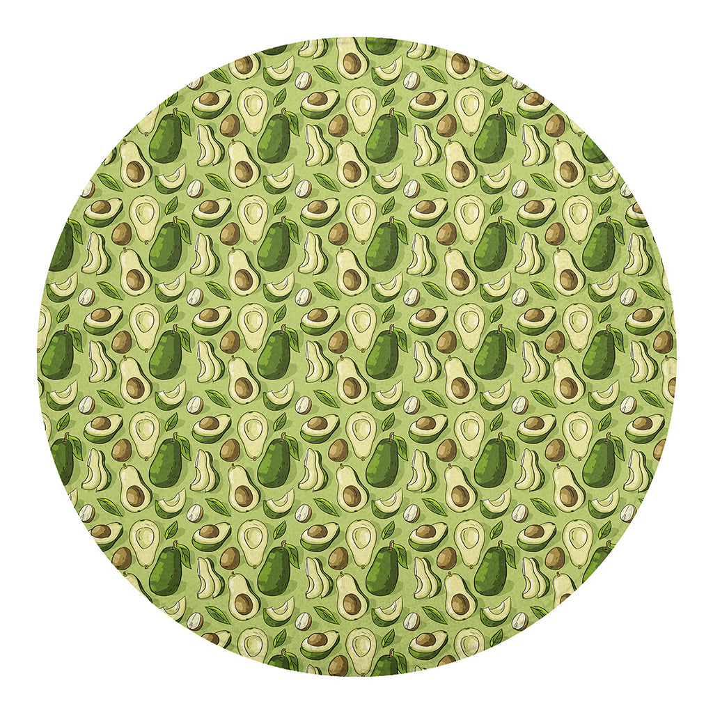 Cartoon Avocado Pattern Print Round Blanket
