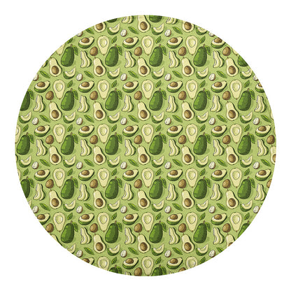 Cartoon Avocado Pattern Print Round Blanket