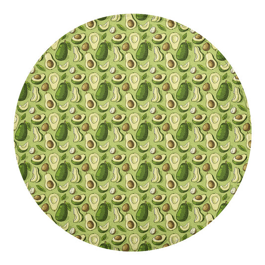 Cartoon Avocado Pattern Print Round Blanket