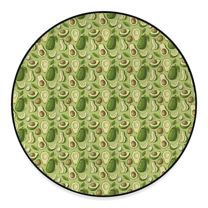 Cartoon Avocado Pattern Print Round Floor Mat
